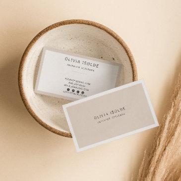unique neutral cream minimalist modern boho trendy business invitations