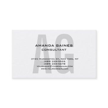 unique original classical gray monogram white business invitations