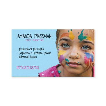 unique pink and blue kids face painter business invitations