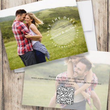 unique save the date photo qr code minimalist