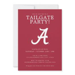 Small University Of Alabama Tailgate Party Invitation Front View