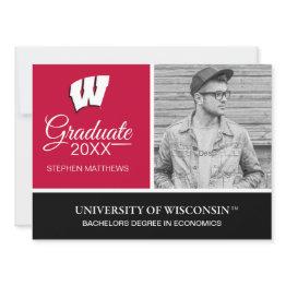 Small University Of Wisconsin | Graduation Invitation Front View