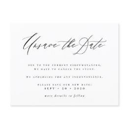 Small Unsave The Date Script New Date Announcement Front View