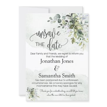 unsave the dates wedding date change eucalyptus in invitation
