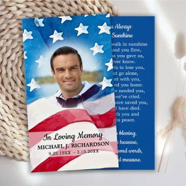 usa flag celebration of life memorial prayer invitations