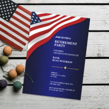 usa flag | corner | luxury blue invitation