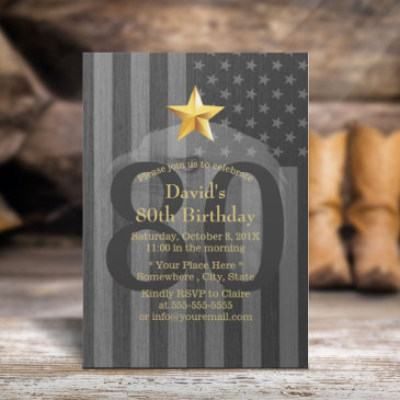 usa military veteran bald eagle birthday party invitation