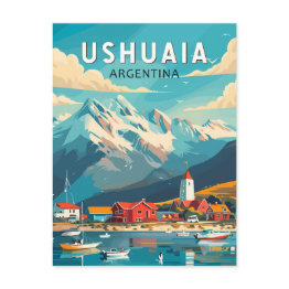 Small Ushuaia Argentina Travel Art Vintage Postinvitations Front View