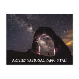 Small Utah Delicate Arch Night Stars Milky Way Landscape Postinvitations Front View