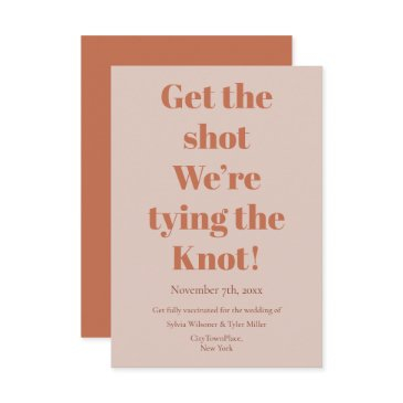vaccination tying the knot teracotta wedding save the date