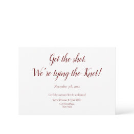 Small Vaccination Tying The Knot Wedding Save The Date Front View