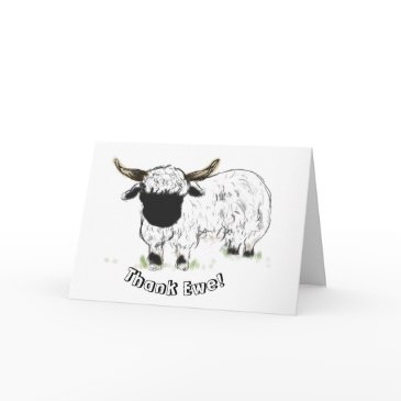 valais blacknose sheep - thank ewe! thank you invitations