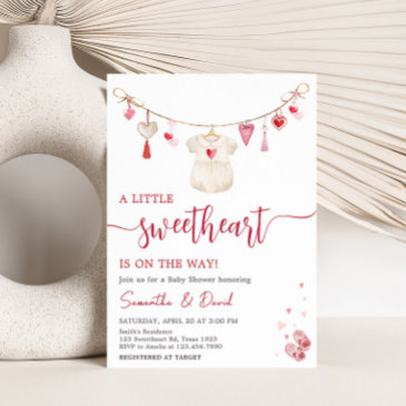 valentine sweetheart baby shower invitation