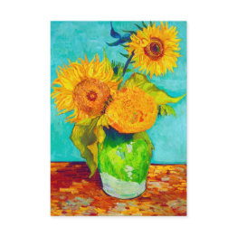 Small Van Gogh Sunflowers Enclosure Invitations Front View