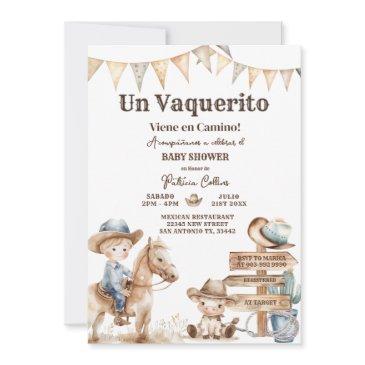 vaquerito cowboy spanish western baby shower invitation