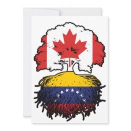 Small Venezuela Venezuelan Canadian Canada Tree Roots Invitation Front View