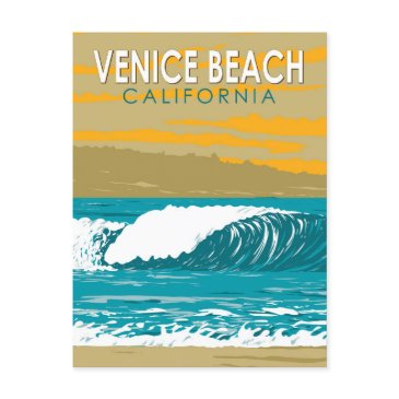 venice beach california travel art vintage postinvitations