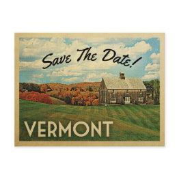 Small Vermont Save The Date Vintage Postinvitations Front View