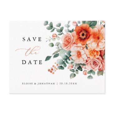 verona sunset bright orange modern save the date postinvitations