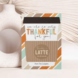Small Very Thankful For You Coffee Gift Invitations Holder Front View