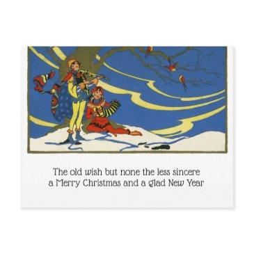 victorian era christmas bards colorful minstrels holiday postinvitations