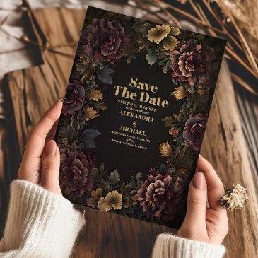 victorian gothic floral frame wedding save the date