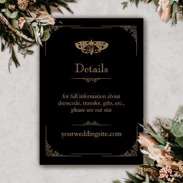 victorian moth elegant gothic wedding enclosure invitations