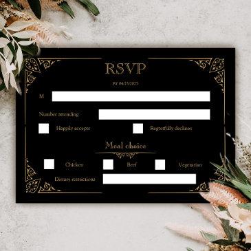 victorian moth elegant gothic wedding rsvp invitations