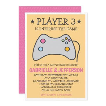 video game - computer game baby shower invitation