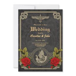 Small Viking Mystical Charm With Elegant Celtic Knots. Invitation Front View