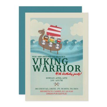 viking warrior birthday party invitation