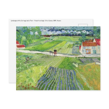 vincent van gogh - landscape with carriage & train postinvitations
