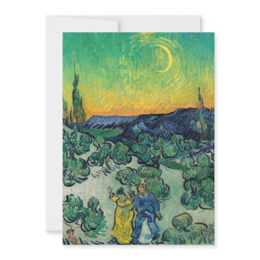 vincent van gogh - moonlit landscape with couple invitation