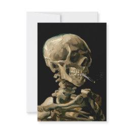 Small Vincent Van Gogh - Skull With Burning Cigarette Thank You Invitations Front View