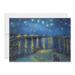 Small Vincent Van Gogh - Starry Night Over The Rhone Invitation Front View