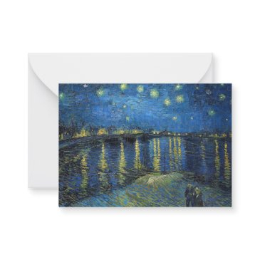 vincent van gogh - starry night over the rhone note invitations