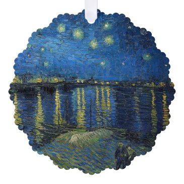 vincent van gogh - starry night over the rhone ornament invitations