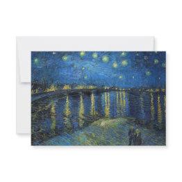 Small Vincent Van Gogh - Starry Night Over The Rhone Thank You Invitations Front View