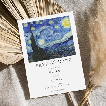 vincent van gogh starry night wedding save the date