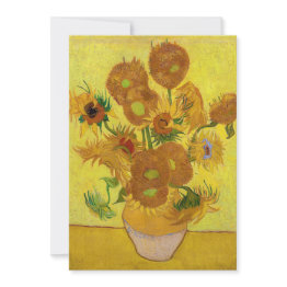 Small Vincent Van Gogh - Vase With Fifteen Sunflowers Invitation Front View