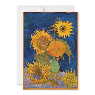 vincent van gogh - vase with five sunflowers invitation