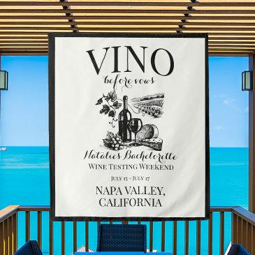 vino before vows bach custom winery bachelorette tapestry