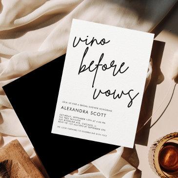 vino before vows minimalist modern bridal shower invitation