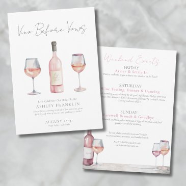 vino before vows wine bachelorette invitation
