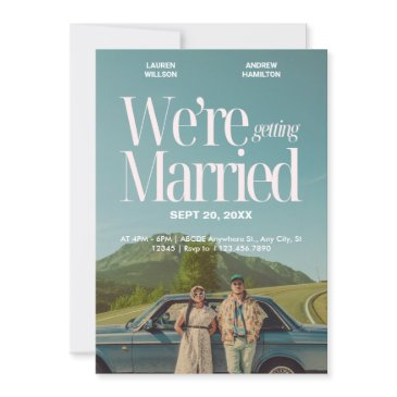 vintage aesthetic photo wedding movie poster invitation