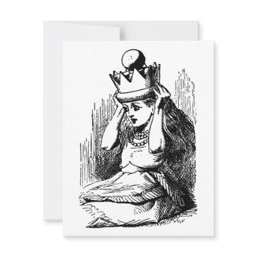 vintage alice in wonderland, alice w queen's crown invitation