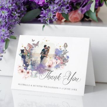 vintage alice in wonderland fairytale photo thank you invitations