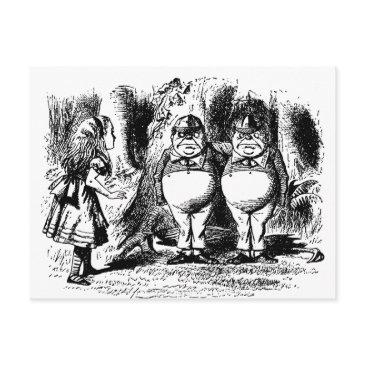 vintage alice in wonderland, tweedledum tweedledee postinvitations