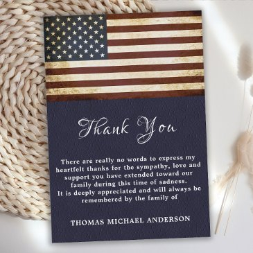 vintage american flag veteran patriotic funeral thank you invitations
