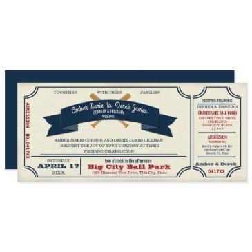 vintage baseball wedding invitation